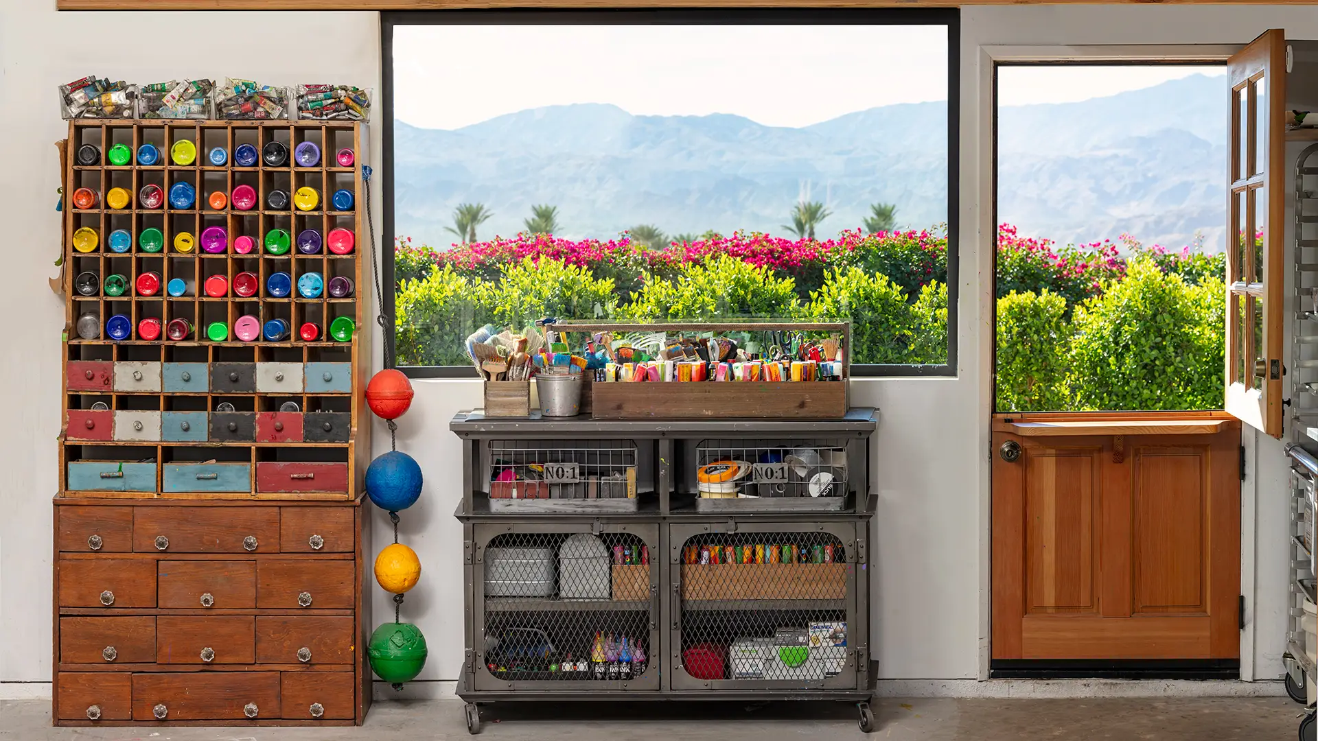 Nicholas’s studio at the Kontaxis family home in Rancho Mirage, California, near Los Angeles.